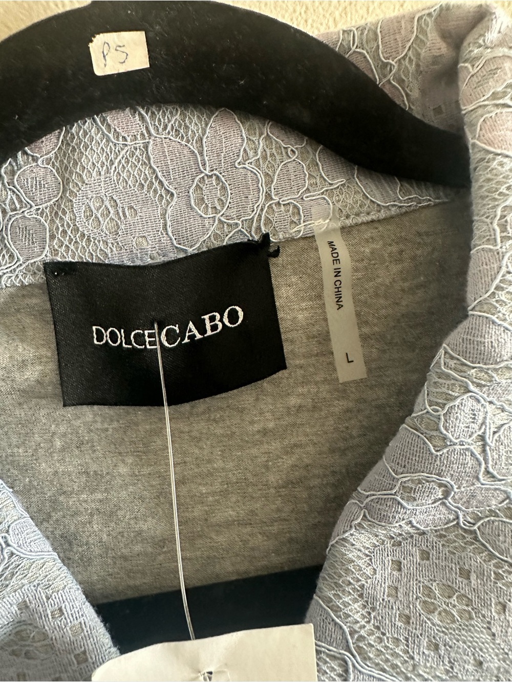 Dolce Cabo Pale Blue Lace-Detail Jeans Jacket Size L - Picture 3 of 3